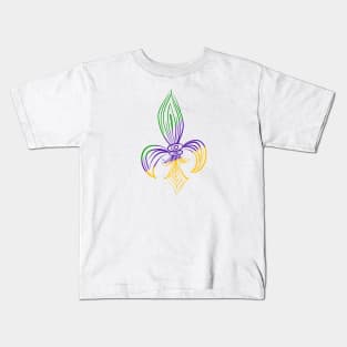 Mardi Gras Fleur de Lis Kids T-Shirt